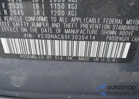 2015 Subaru Legacy 2.5I Premium z USA, uszkodzony, nr VIN 4S3BNAC60F3030414